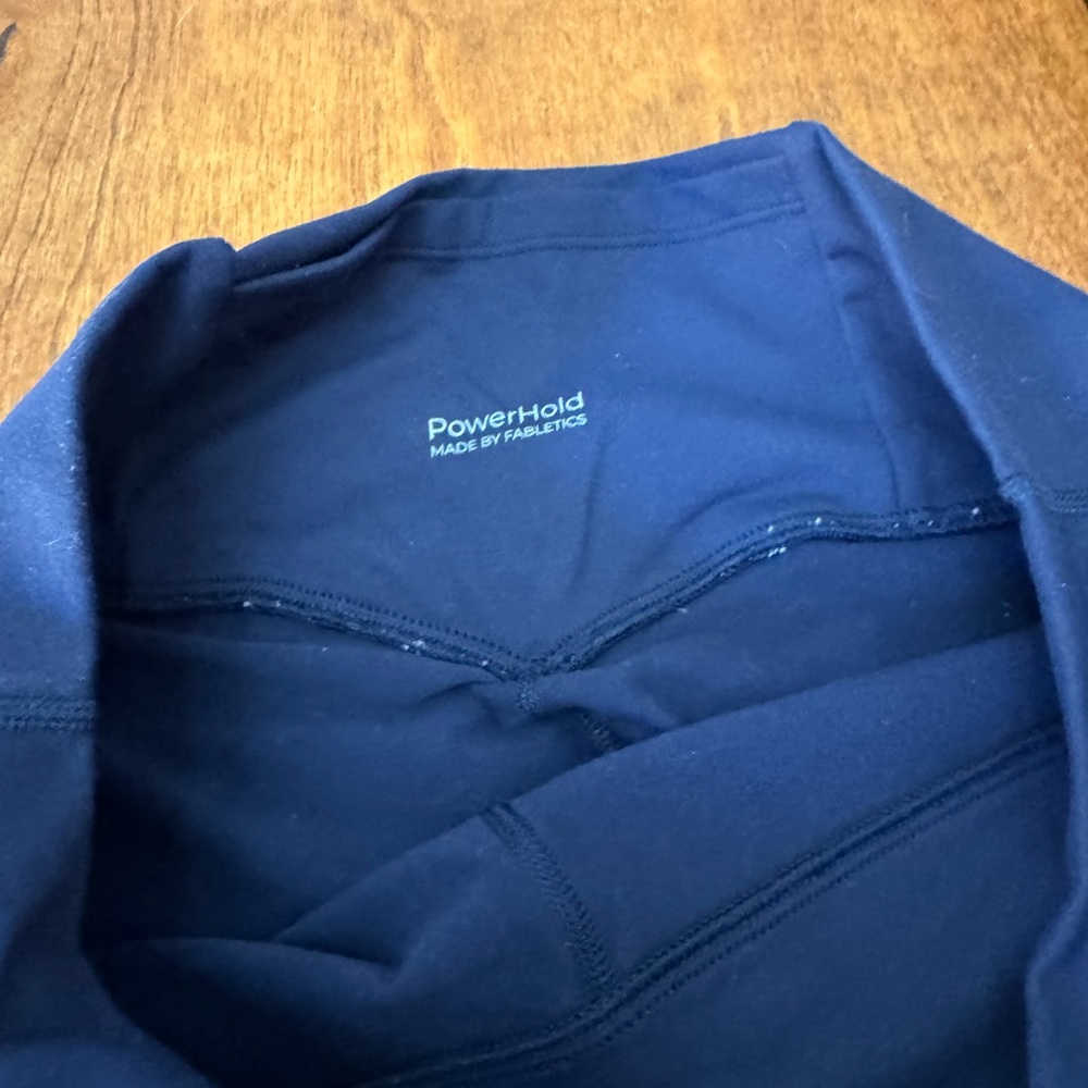 Fabletics Deep Blue and Black PowerHold Leggings - Picture 4 of 5